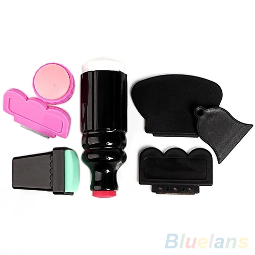 Большой маленький скребок для ногтей штамповочная пластина и двойная печать