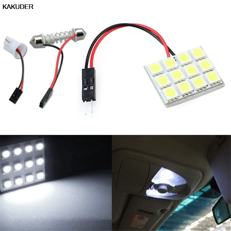 12 SMD 5050 Festoon автомобильный интерьерный светильник led cob T10 BA9S Купол гирлянда