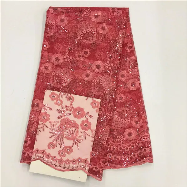 Африканский тюль кружевная ткань с блестками Королевский синий/желтый/Fushia/белый