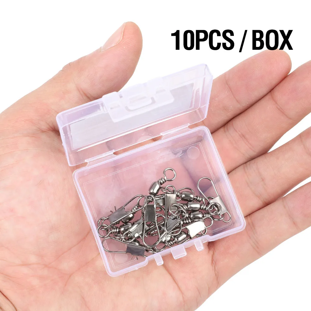 10 PCS DONQL 10/20/50 шт рыболовные Вращающийся шарнир роликовых подшипников карабин 1#14-# рыболовные блесны на карпа рыболовные принадлежности - Цвет: 10 PCS