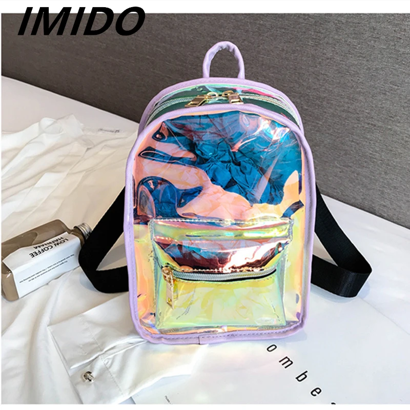 IMIDO2019 Летний стиль лазерной Женская Корейская версия Модные прозрачные
