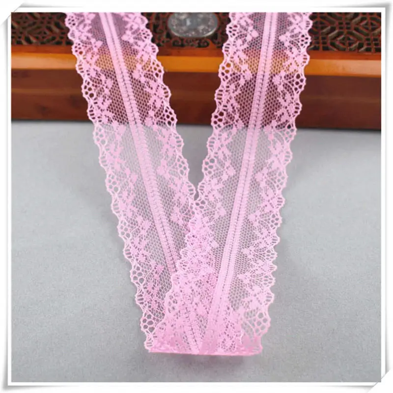 Deep Pink 10yards african lace fabric White lace Ribbon3.8CM DIY french lace fabric embroidery net holiday decorations clothing lace Trims - Цвет: Deep Pink