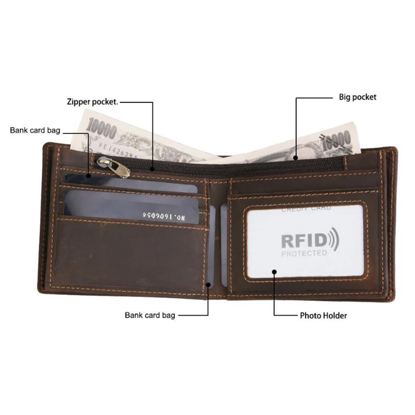 Модный мужской бумажник кошельки из воловьей кожи функциональные держатели для