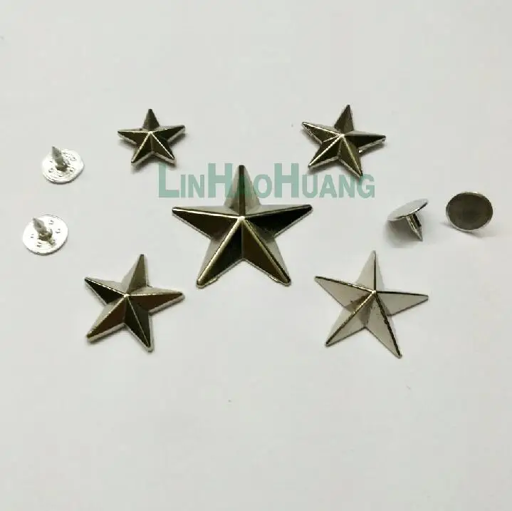 

Wholesale 100pcs/1lot zinc alloy metal rivets star jeans rivets silver nickle free shipping 2015072704