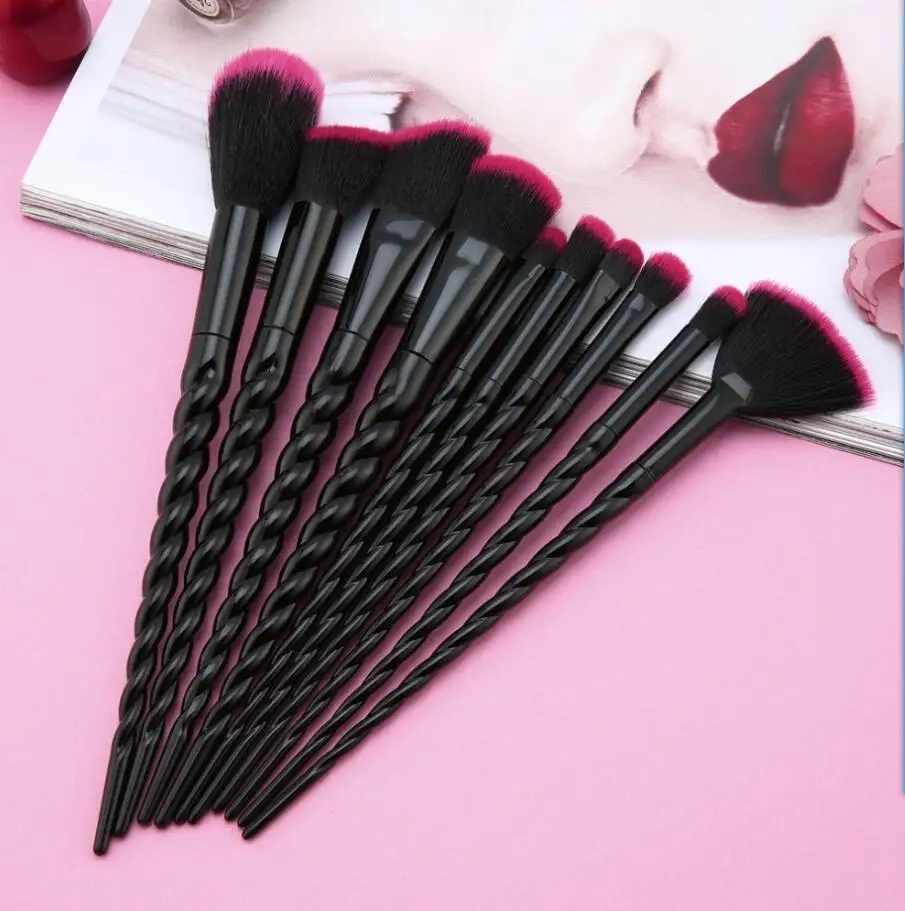 Hot 10pcs Unicorn Makeup Brushes Set Foundation Eyeshadow Base Powder Blush Blending Brush Cosmetic Tools | Красота и здоровье