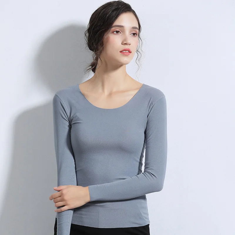 Футболка женская с круглым вырезом модная пикантная Однотонная рубашка