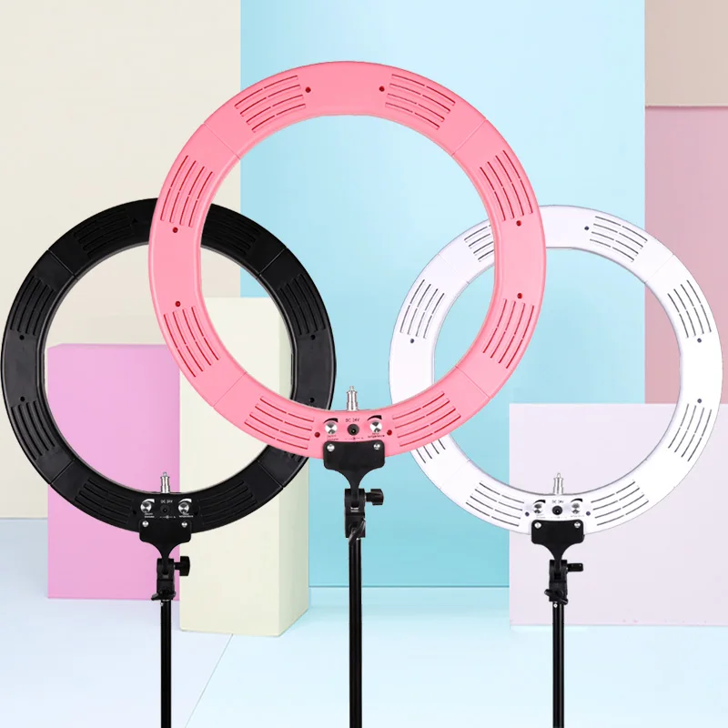 Кольцевой светильник для фотостудии светодиодный с ставкой 60 Вт двухцветное