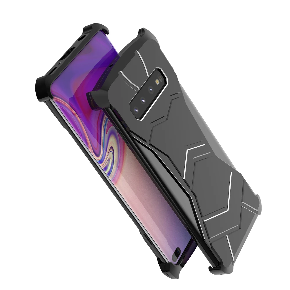 Черный сковорода Алюминий металлический чехол для телефона Galaxy S10 плюс магнитное