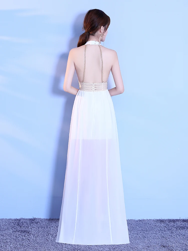 Floor-Length Full Gauzy Sexy Star full Prom Long Open back Evening dress 2018 Cocktail Night entertainment venue | Свадьбы и