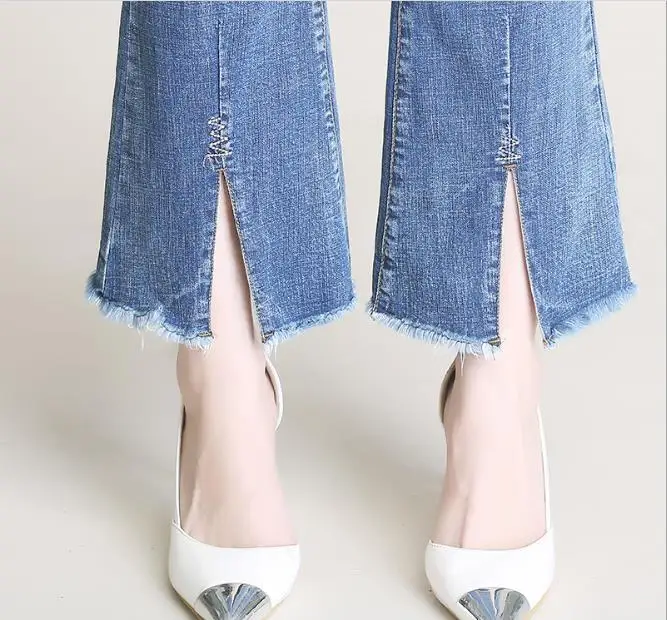 

WYWAN Women Mother Jeans High Waist Women High Elastic plus size Jeans Stretch washed denim skinny jeans female pencil pants