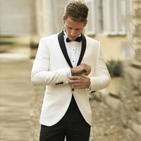 custom made ivory men suits set beach wedding tuxedos for groom wear 2 piece suit man blazer slim fit terno masculino prom party
