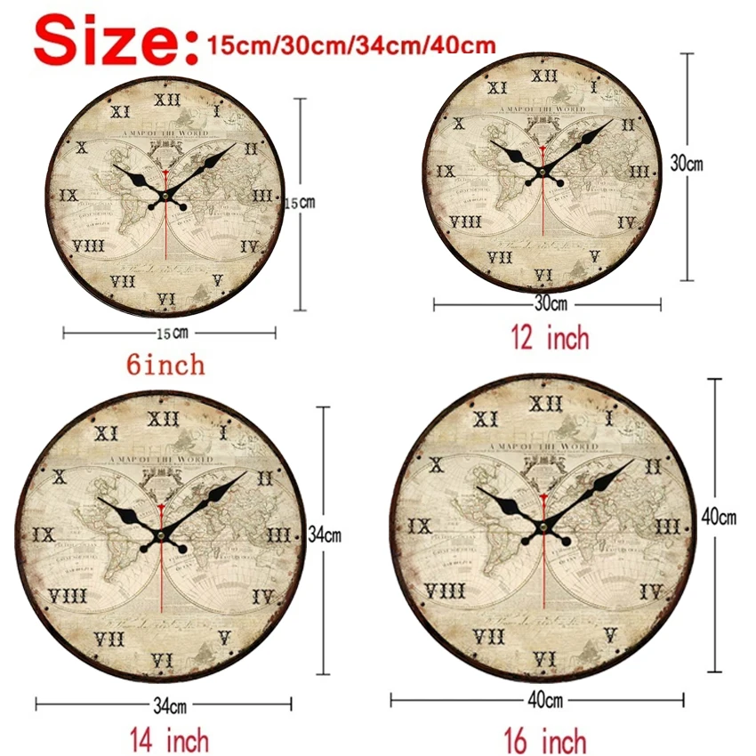 Антикварные часы тихая карта мира дизайн парусника домашний декор для офиса