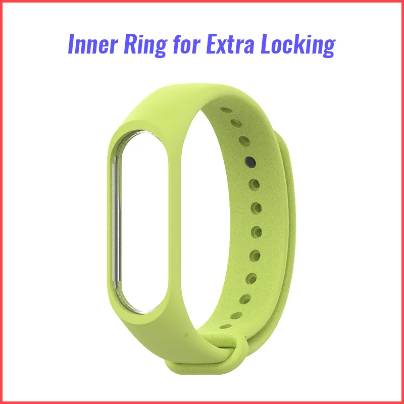 grass green Кольцевой ремешок для Xiaomi mi Band 4/3 mi band-4, прочный фиксатор, многоцветный, опционально, крепкий фиксатор, легкий и удобный светильник - Цвет: grass green