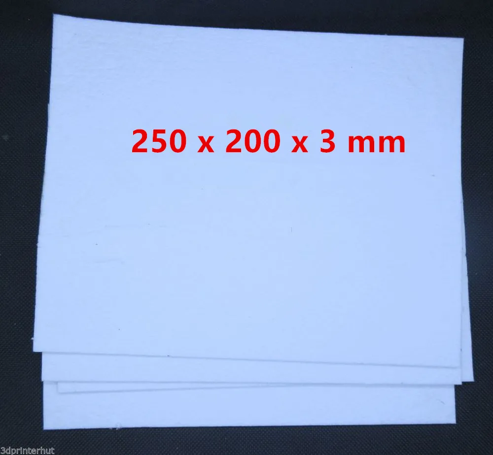 Funssor 4 шт. Prusa 250*200*3 мм Нагревательный блок изоляция хлопковая пластина для Reprap