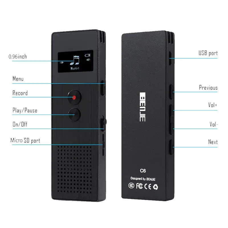 Новинка 2017 оригинальный MP3 плеер BENJIE C6 S Hi Fi 8 ГБ FM радио mp3 внешний динамик