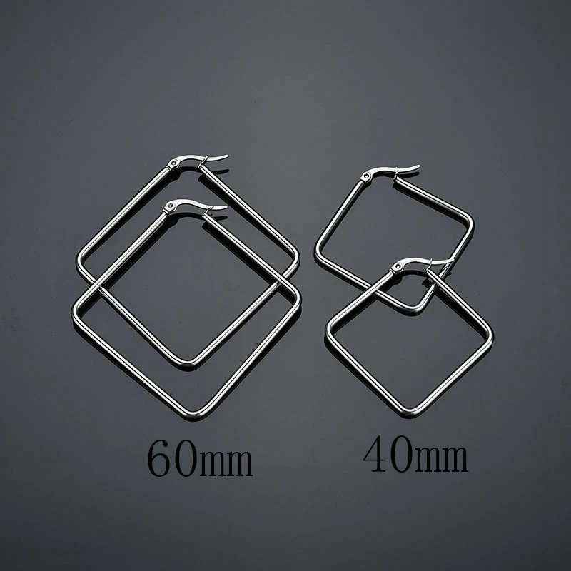 Semitree гипоаллергенные квадратные серьги кольца из нержавеющей стали круглые для