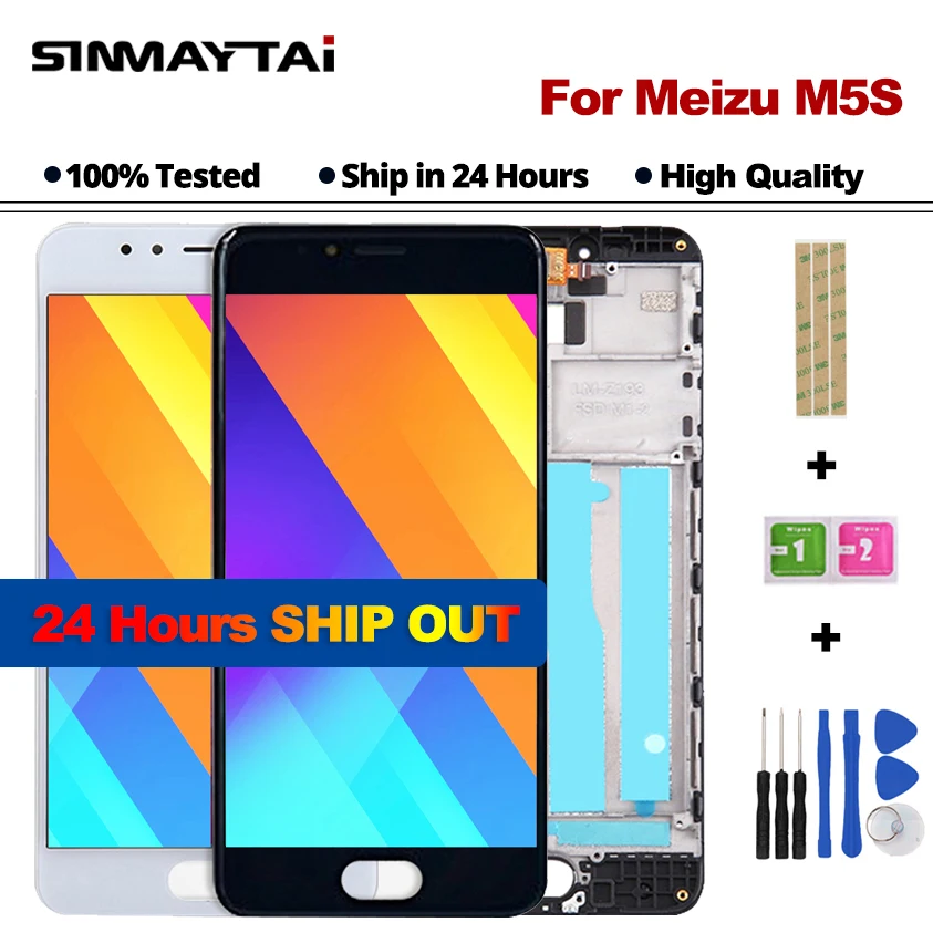 5 2 &quotНовый ЖК экран + сенсорный дигитайзер с рамкой для Meizu M5S meilan 5S M612H M612M