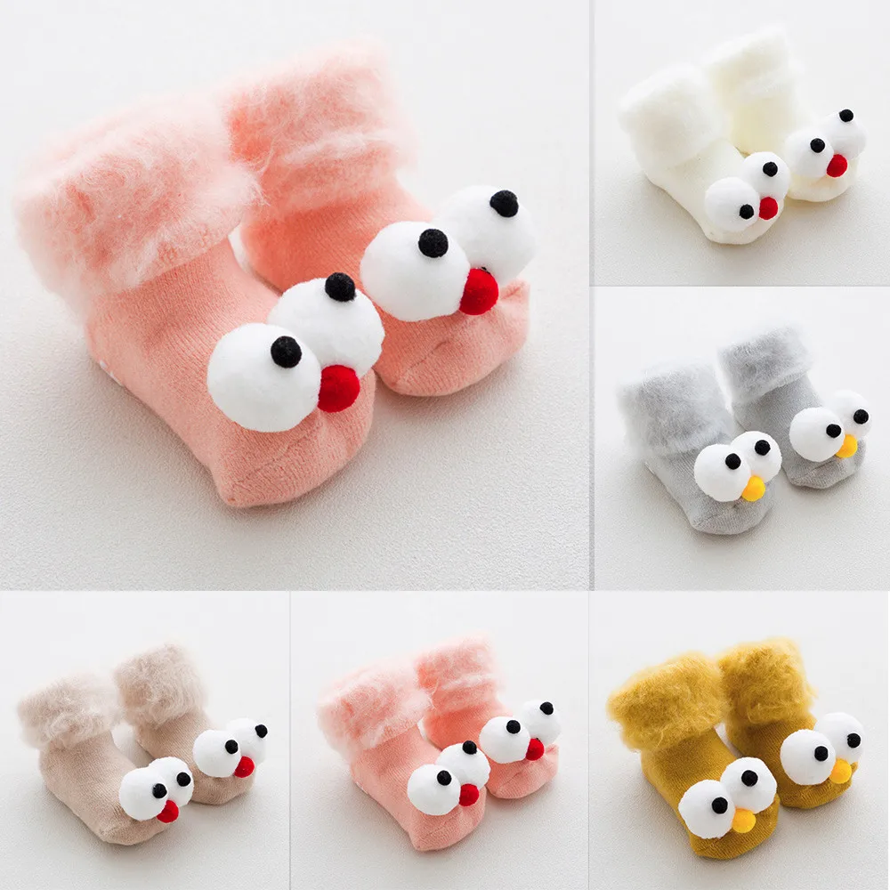 2018 new clothing Cartoon Fluffy Long Eyes Newborn Baby Girls Boys Anti-Slip Socks Slipper Shoes Boots kids clothes sports #WS | Детская