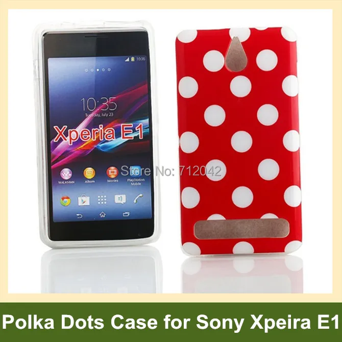 OEEKOI мягкий чехол в горошек из ТПУ для телефона Sony Xperia E1 D2004 D2005 Бесплатная доставка
