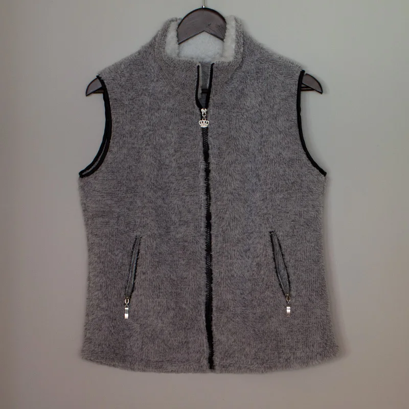 Женский однотонный жилет из искусственного меха повседневная мягкая теплая