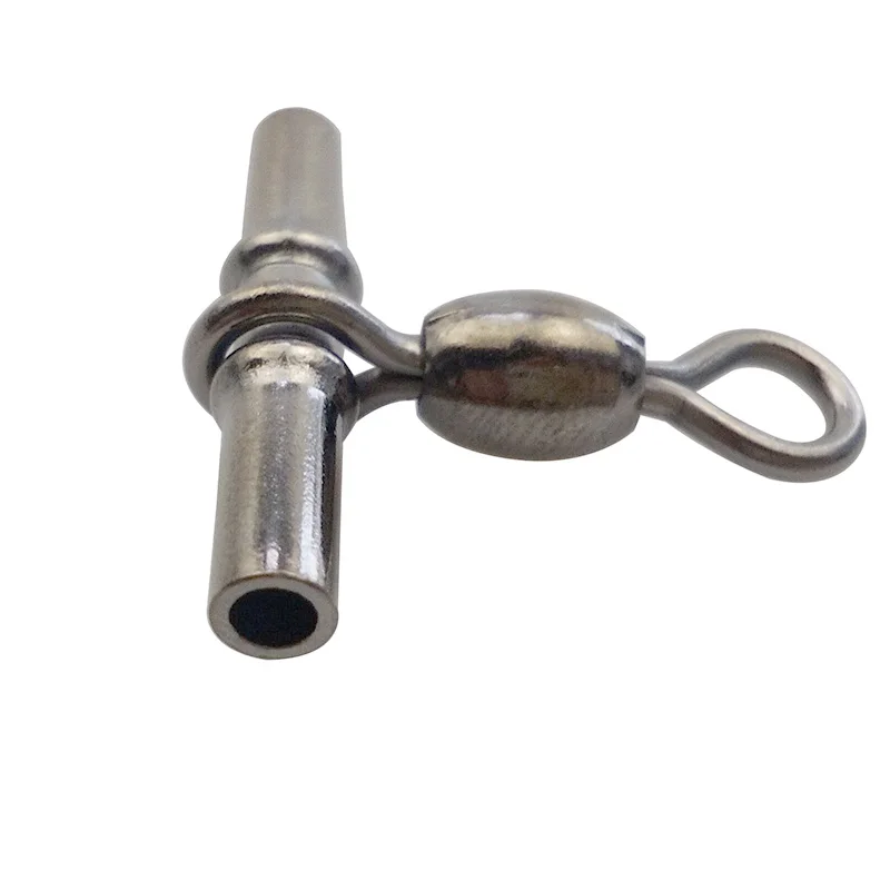 10pcs Cross Line Crane Fishing Swivel Brass Tube Cross-line Swivels Connector With Solid Ring Size 1 2 3 1/0 2/0 | Спорт и