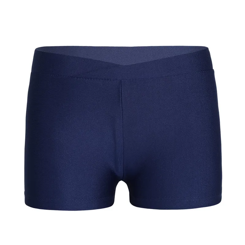 Navy Blue Детские гимнастические трусы для мальчиков и девочек с v-образным вырезом на талии; спортивные гимнастические трико; Балетные Шорты для детей; купальные шорты - Цвет: Navy Blue