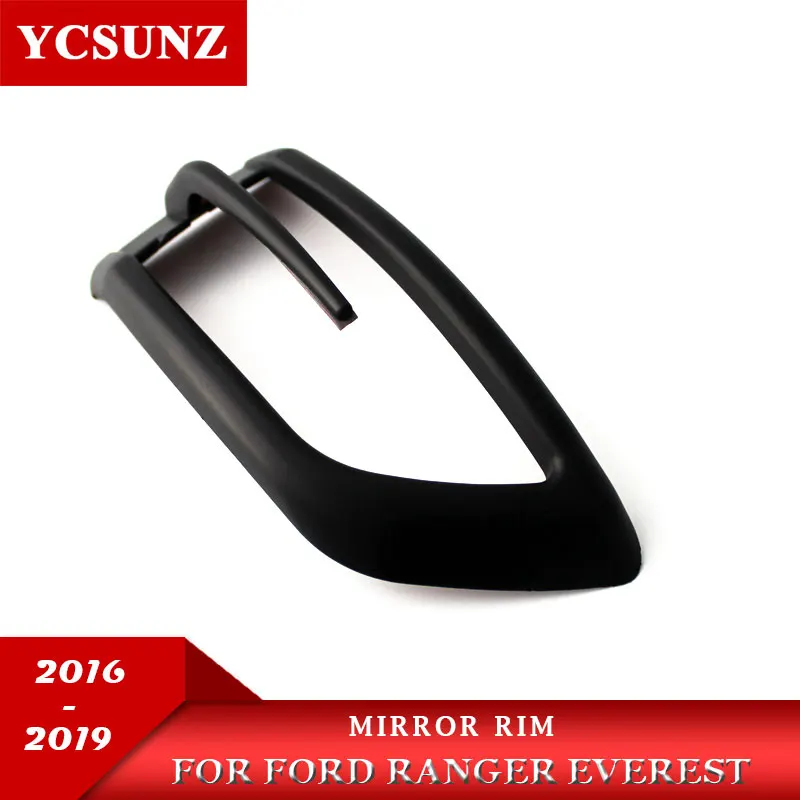Mirror Rim For Ford Ranger Everest Endeavour ABS Black parts 2pcs/set