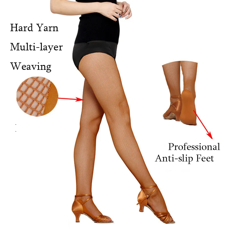 50pcs/pack Dance Pantyhose Women Fishnet Tights For Ballroom&Latin Dance Hard Yarn Elastic Latin Dance stockings