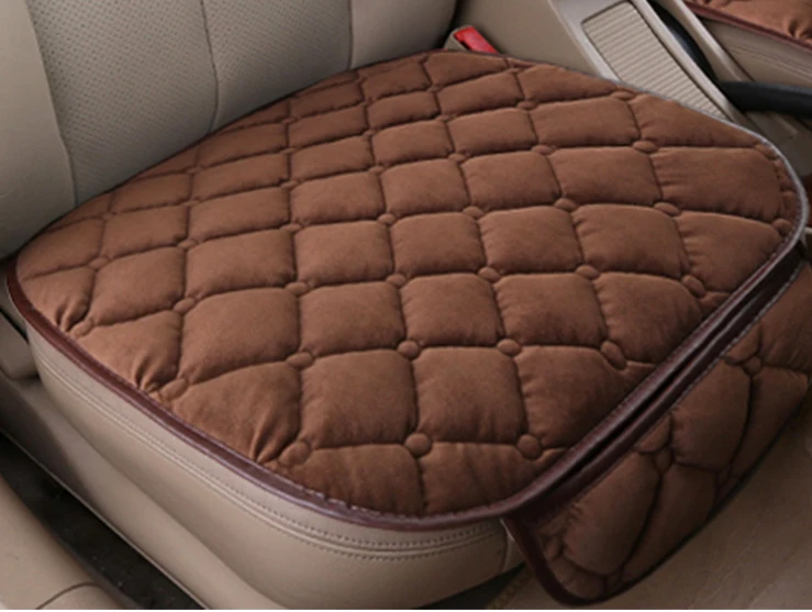 brown front 1 piece Льняная ткань, чехол для сиденья автомобиля, четыре сезона, передняя и задняя льняная подушка, дышащий протектор, коврик, автомобильные аксессуары, универсальный размер - Название цвета: brown front 1 piece
