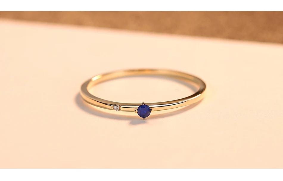 Gem& Time корейские кольца с голубым сапфиром из золота 14 к для женщин топаз тонкое ювелирное изделие для помолвки из желтого золота AU585 R14007