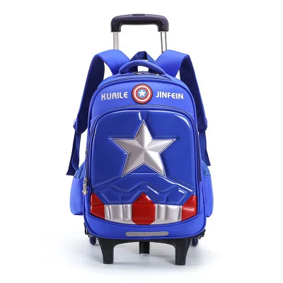 Blue 3 Wheels Дорожные багажные сумки для детей, школьный рюкзак на колесиках для мальчиков, школьная сумка на колесиках, школьные рюкзаки на колесиках - Color: Blue 3 Wheels