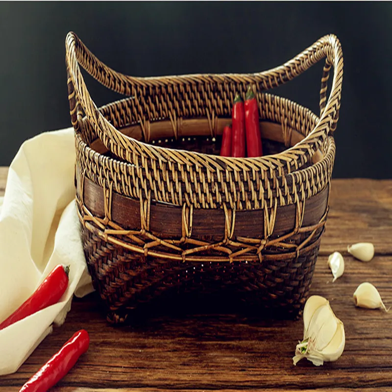 

Desktop boxes cosmetics receive a shelf kitchen receive Indonesia receive bamboo weaving baskets