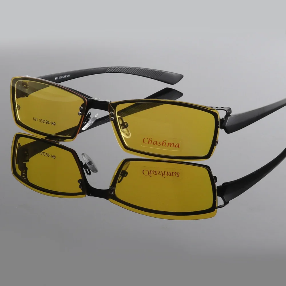 

Chashma Brand Day and Night Polarized Glasses Gentlemen Prescription Eyewear Frame with 2 Clips