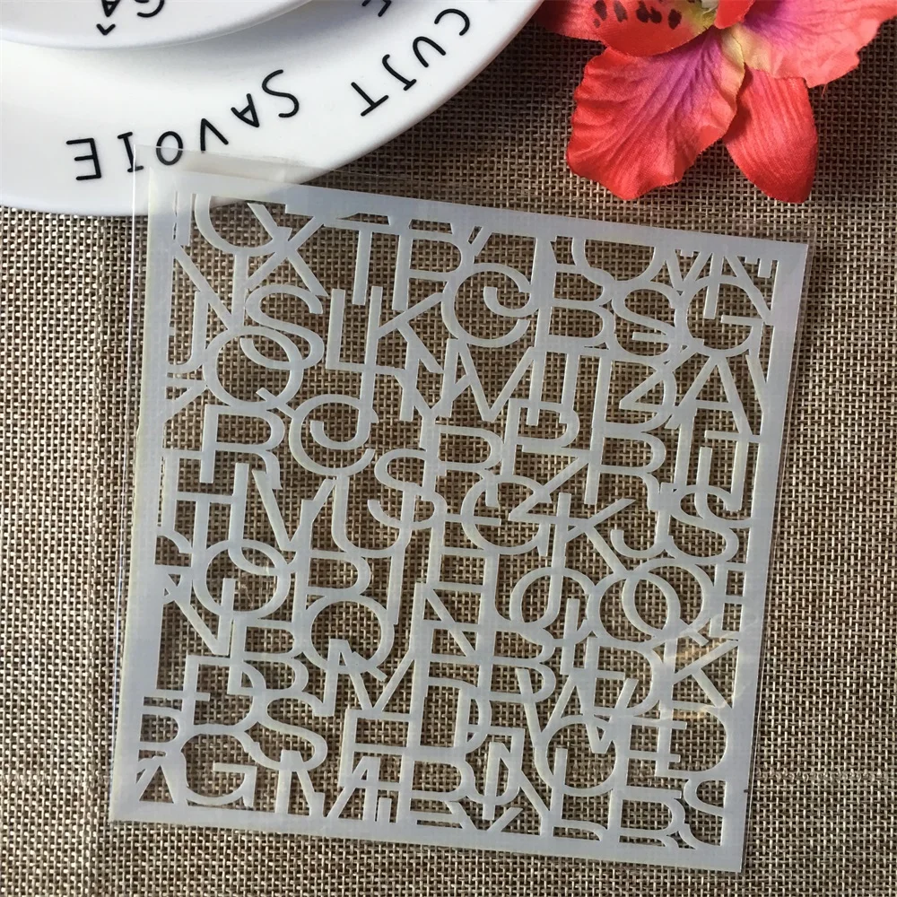 

5" Letters Text DIY Layering Stencils Wall Painting Scrapbook Coloring Embossing Album Decorative Paper Card Template