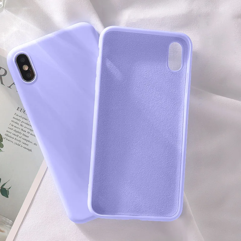 Liquid Silicone Case For Xiaomi Mi CC9 9E 9T Pro 9 SE Mi 8 Lite 6X A2 Slim Case On Redmi 7A Note 7 Pro GO Redmi K20 Pro Case - Цвет: Purple