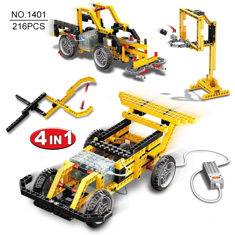 RC Toys 4 In 1 Remote Control Building Blocks Kit Assembled Electric Children STEM Educational Compatible Major Brands | Игрушки и хобби