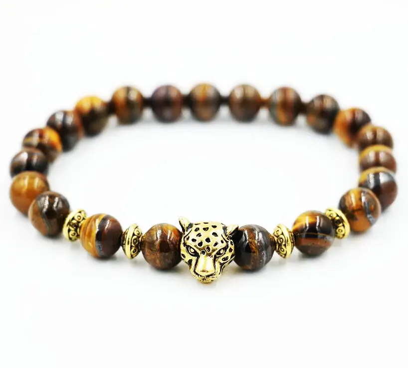 BPPCCR Tiger Eye stone 8MM Lava string prayer beads Antique Gold Men Women Bracelets bijoux Pulseiras masculinas | Украшения и