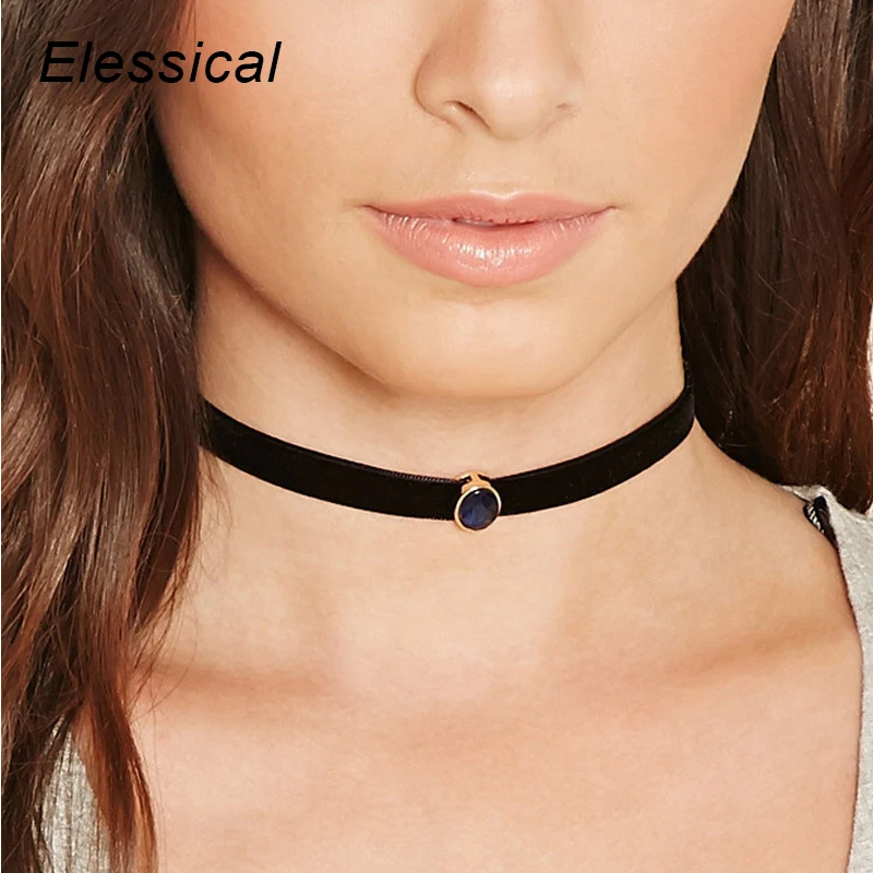 Elessical капли воды акриловые кристалл драгоценного камня колье ошейник Gothic