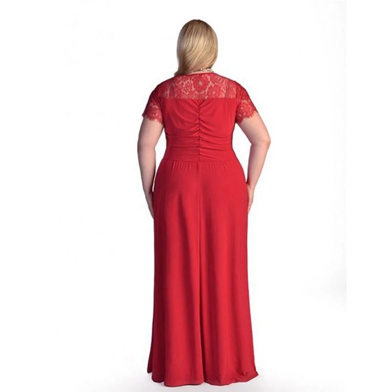 Женское вечернее платье с коротким рукавом и высокой талией длинное кружевное из