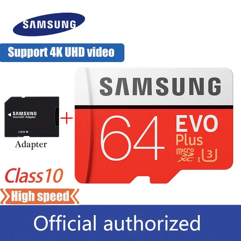 Оригинальный samsung micro sd карта памяти 64GB max100MB/S класс 10 SDXC U3 4K tarjeta TF флэш-карта для
