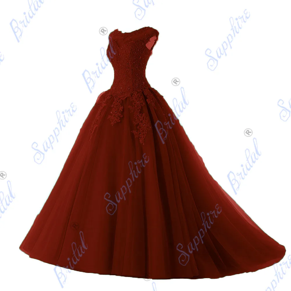 BLF-49-Burgundy Favordear Бальные платья 15 лет Vestidos De 15 Anos с крышкой без рукавов Мятные красные розовые бирюзовые Бальные платья вечерние сексуальные платья - Цвет: BLF-49-Burgundy