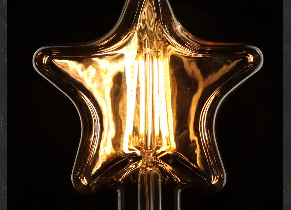 Звезда Форма Edison светодиодная лампа с нитью Led светильник лампочка 220V E27 4 Вт Ретро Винтаж Edison светодиодная лампа Внутреннее освещение для украшения дома