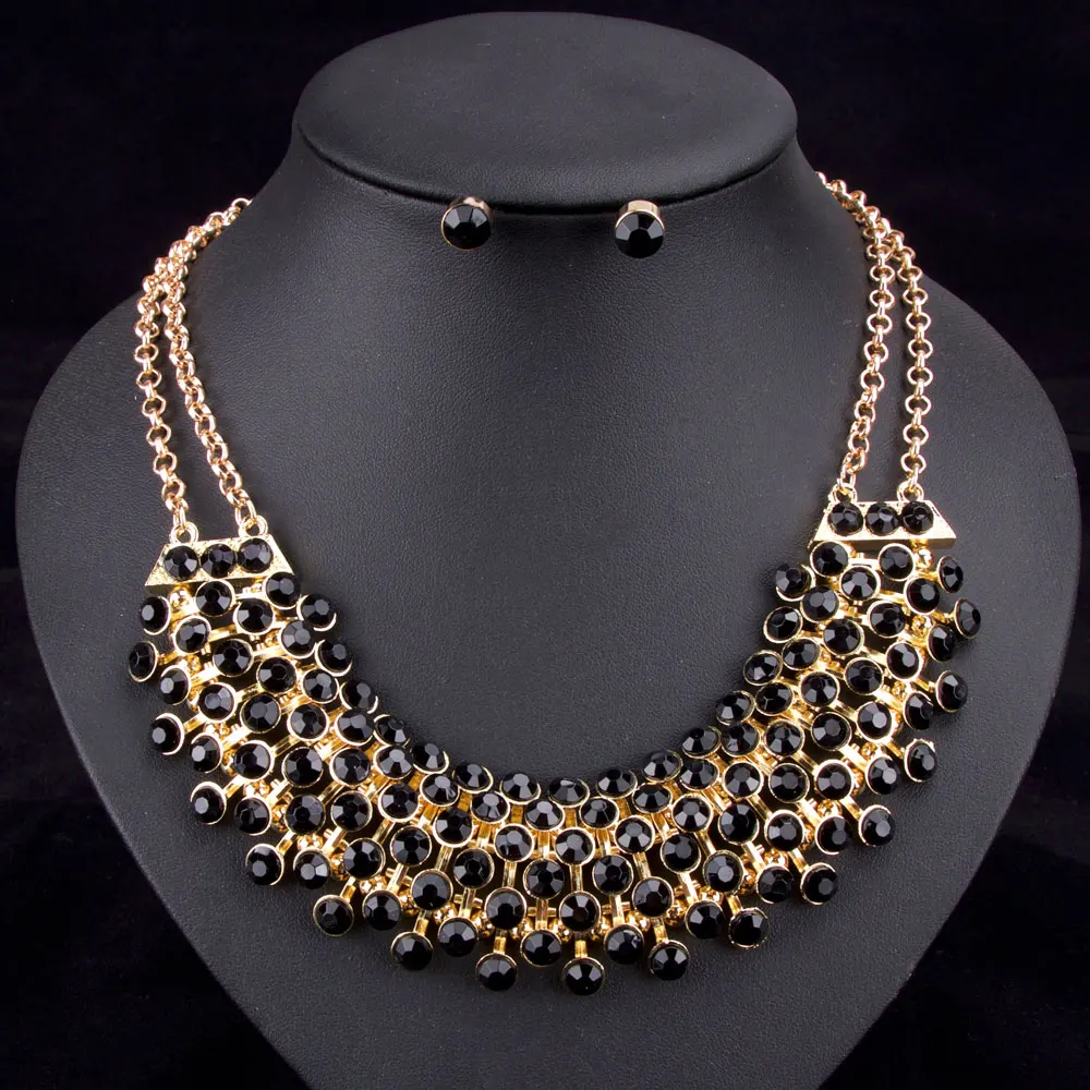 Модные хрустальные стразы Свадебный комплект ювелирных изделий Свадебные