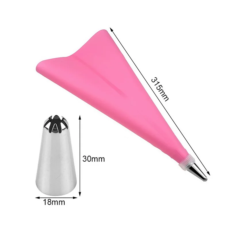 18pcs pink 73 шт./компл. торт проигрыватель насадка для декорирования комплект форма для выпечки тортов DIY украшения чехол набор для выпечки силиконовые сумки муфты скребки цветок - Цвет: 18pcs pink