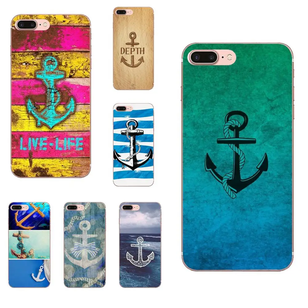ТПУ крутой лучший якорь лодка синее сердце полоса для Apple iPhone 4 4S 5 5C 5S SE 6 6S 7 8 Plus X XS
