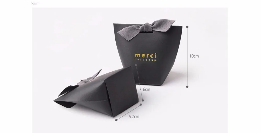 50 шт./лот белый черный Мерси Романтическая Свадебная коробка конфет бумажные