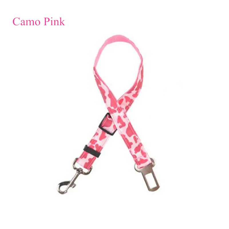 Camo Pink Ремень безопасности с камуфляжным/леопардовым принтом для собак, кошек, щенков, домашних животных, спасательный пояс для кошек, Йоки, Тедди, ремни безопасности, поводок для ошейника - Цвет: Camo Pink