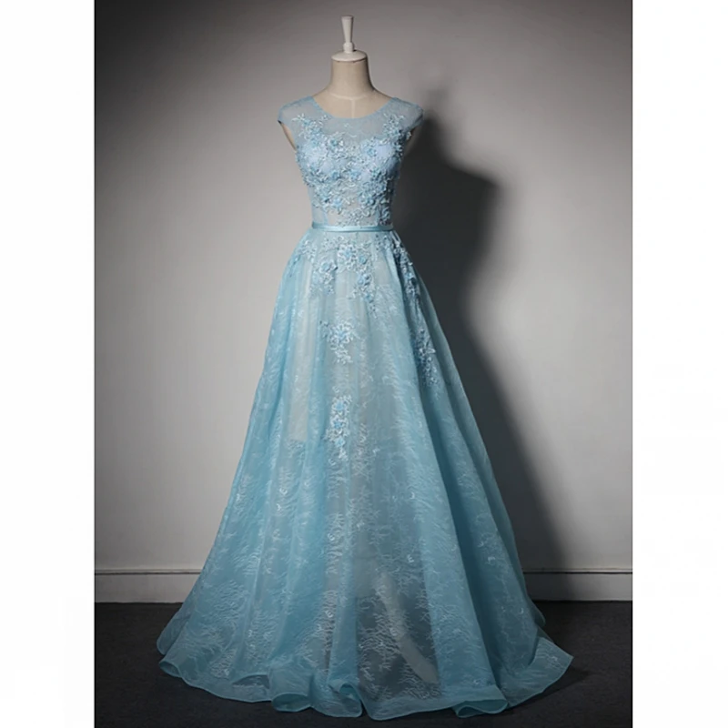 Сексуальное длинное кружевное платье для выпускного вечера 2017 Тюлевое вечернее