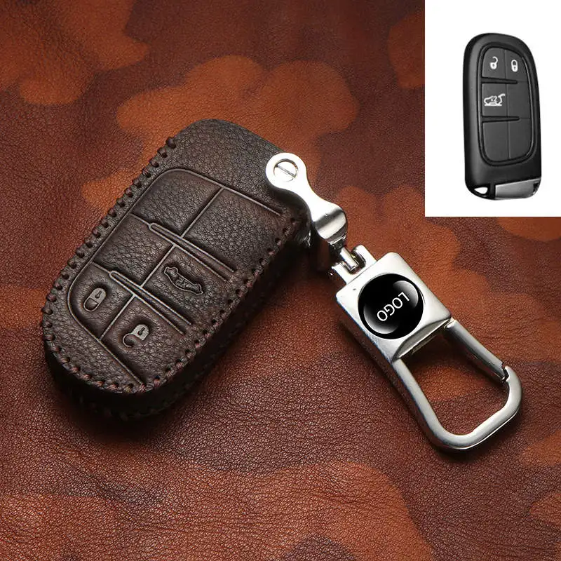 Автомобильный брелок из натуральной кожи для Jeep Grand Cherokee Compass Patriot Dodge Journey Chrysler 300C