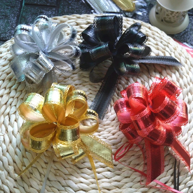 20 шт. Большой органзы высокого качества DIY пряжа тянет галстук-бабочка Рождественская упаковка DIY Рождественская елка украшение цветок украшение для букета